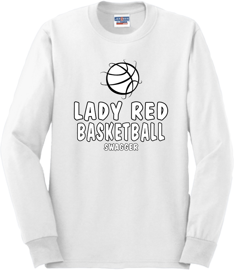 Bellevue Lady Red Basketball Swagger - Jerzees® - Adult Dri-Power® 50/50 Cotton/Poly Long Sleeve T-Shirt- 29LS