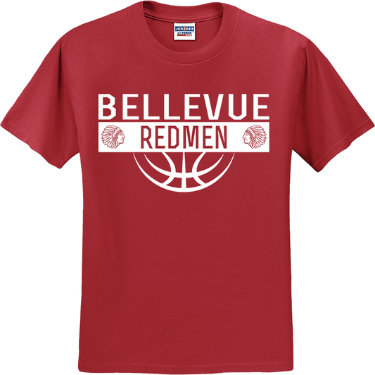 Bellevue Redmen Ball (all white) - Jerzees® - Adult Dri-Power® 50/50 Cotton/Poly T-Shirt - 29M