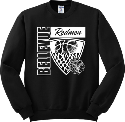 Bellevue Redmen Hoops Hero (all white) - Jerzees® - Youth NuBlend® Crewneck Sweatshirt - 562B