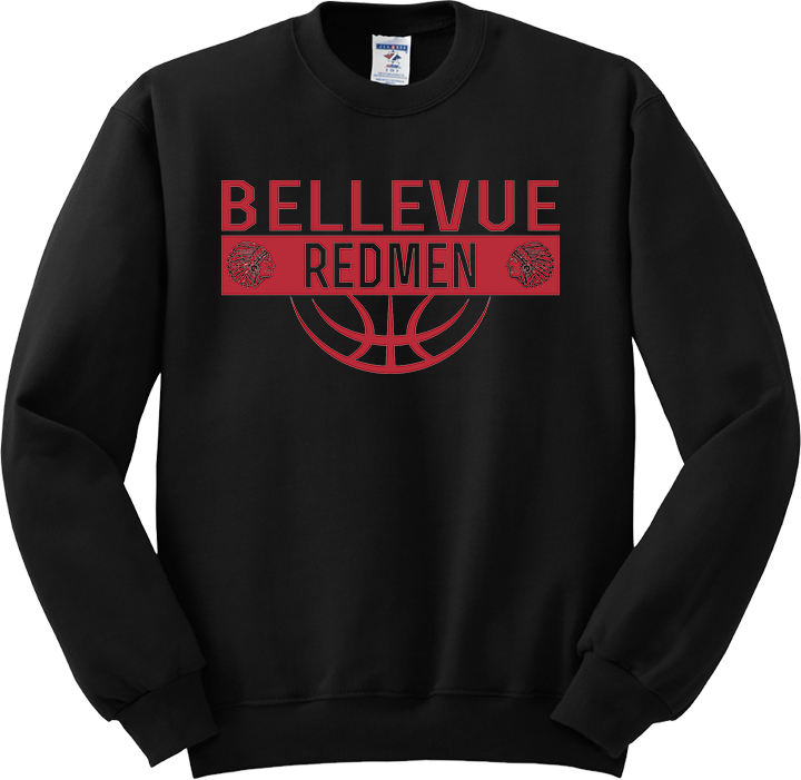 Bellevue Redmen Ball (red) - Jerzees® - Youth NuBlend® Crewneck Sweatshirt - 562B