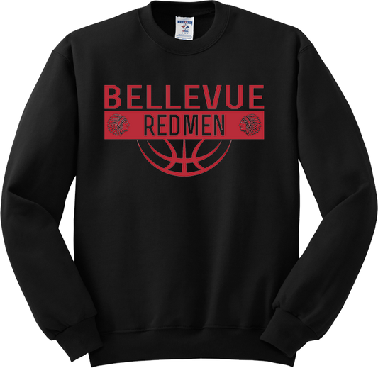 Bellevue Redmen Ball (red) - Jerzees® - Youth NuBlend® Crewneck Sweatshirt - 562B