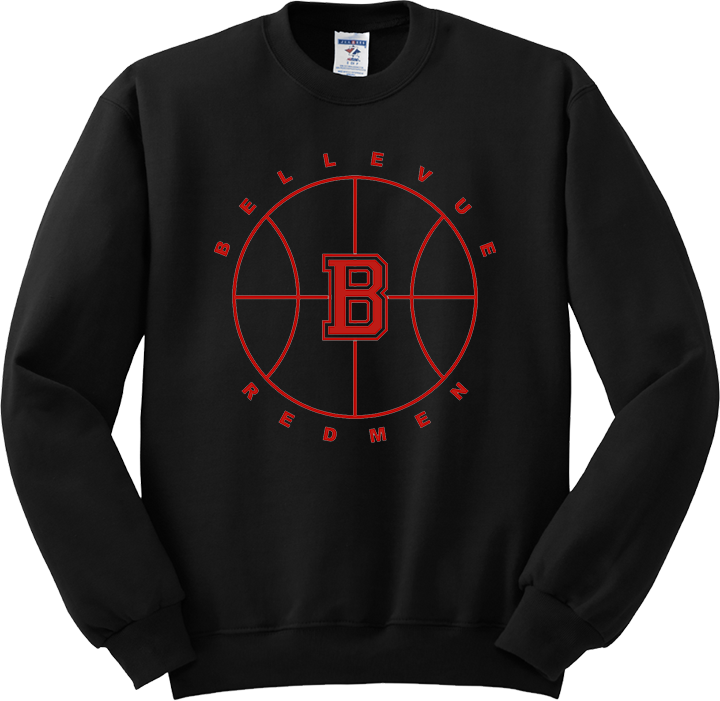 Bellevue Redmen B Ball (red) - Jerzees® - Youth NuBlend® Crewneck Sweatshirt - 562B