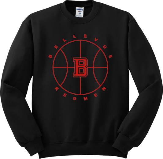 Bellevue Redmen B Ball (red) - Jerzees® - Youth NuBlend® Crewneck Sweatshirt - 562B