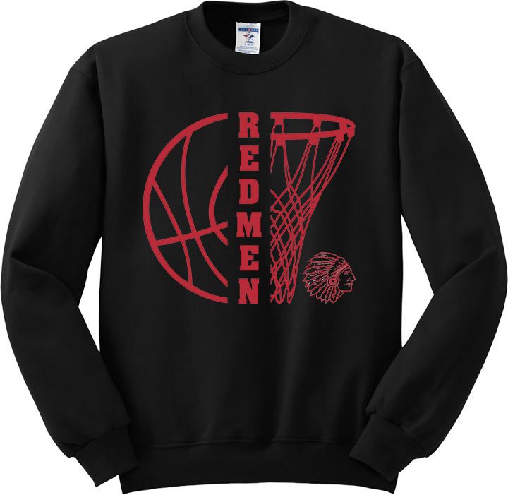 Bellevue Redmen Hoops Split - Jerzees® - Youth NuBlend® Crewneck Sweatshirt - 562B