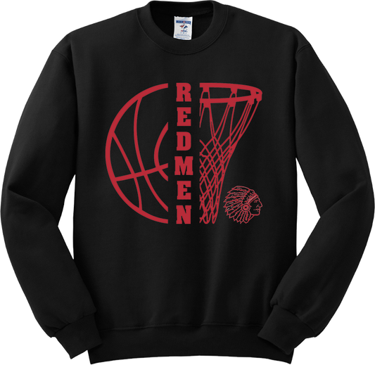 Bellevue Redmen Hoops Split - Jerzees® - Youth NuBlend® Crewneck Sweatshirt - 562B