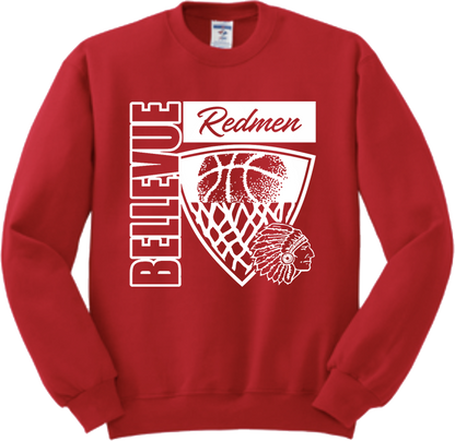 Bellevue Redmen Hoops Hero (all white) - Jerzees® - Youth NuBlend® Crewneck Sweatshirt - 562B