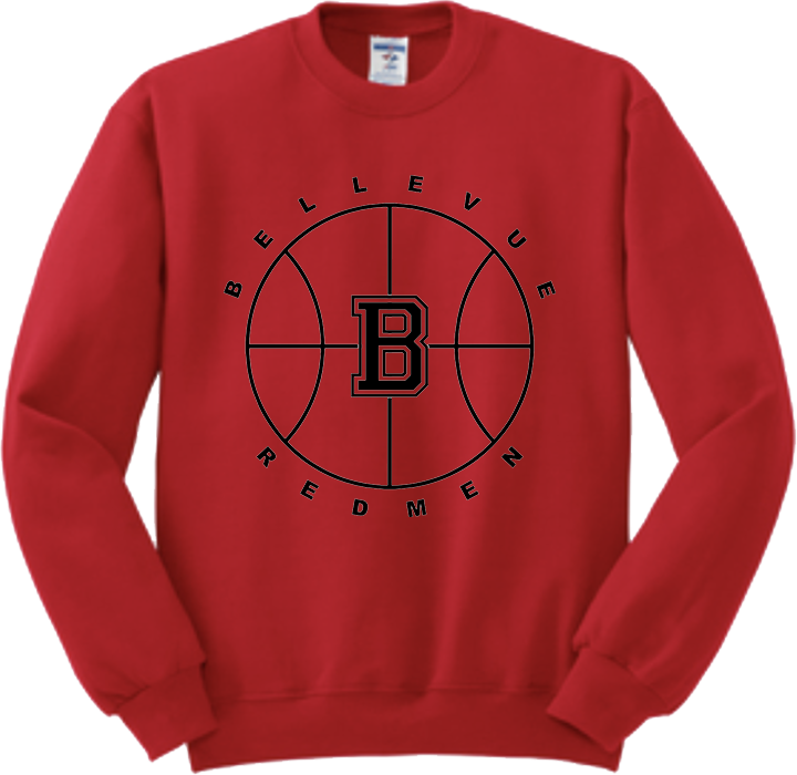 Bellevue Redmen B Ball (black) - Jerzees® - Youth NuBlend® Crewneck Sweatshirt - 562B