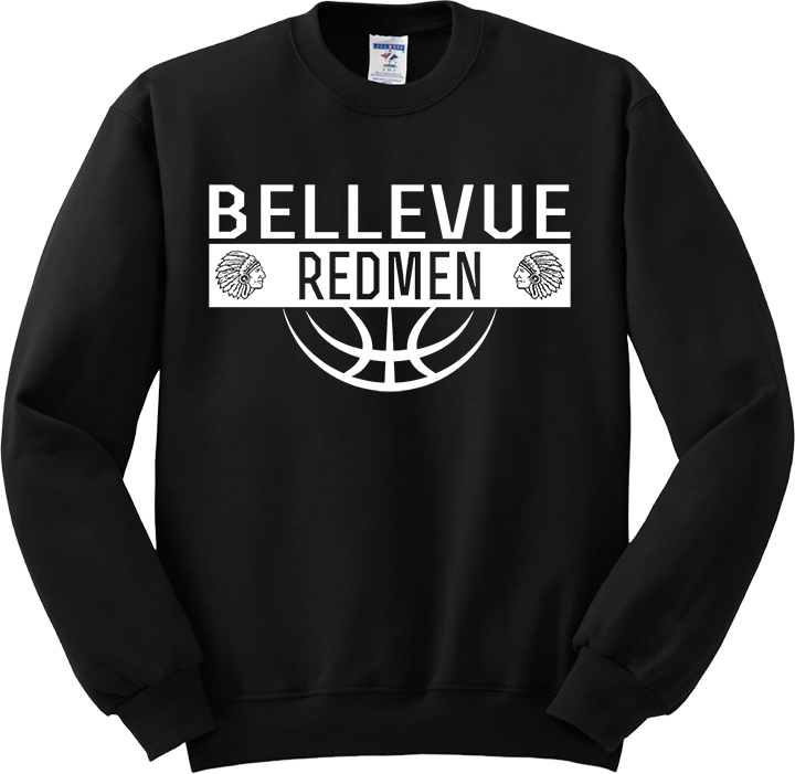 Bellevue Redmen Ball (all white) - Jerzees® - Youth NuBlend® Crewneck Sweatshirt - 562B