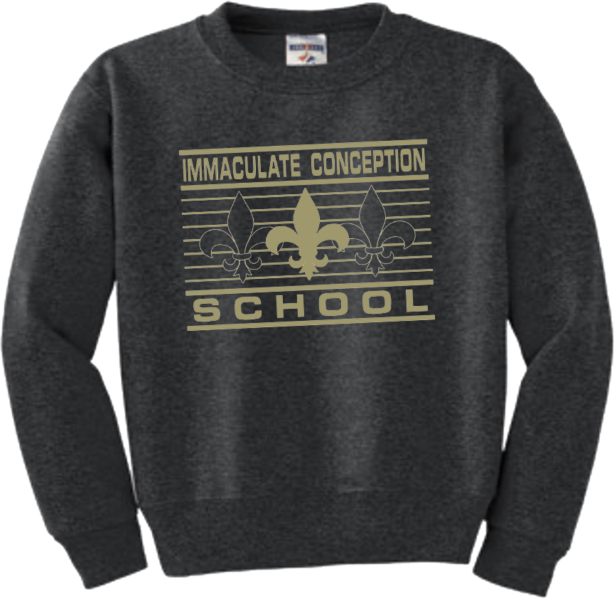 ICS Crewneck - Lines & Fleur De Lis - Jerzees® - Youth NuBlend® Crewneck Sweatshirt - 562B