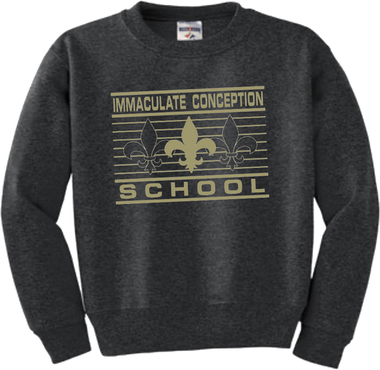 ICS Crewneck - Lines & Fleur De Lis - Jerzees® - Youth NuBlend® Crewneck Sweatshirt - 562B