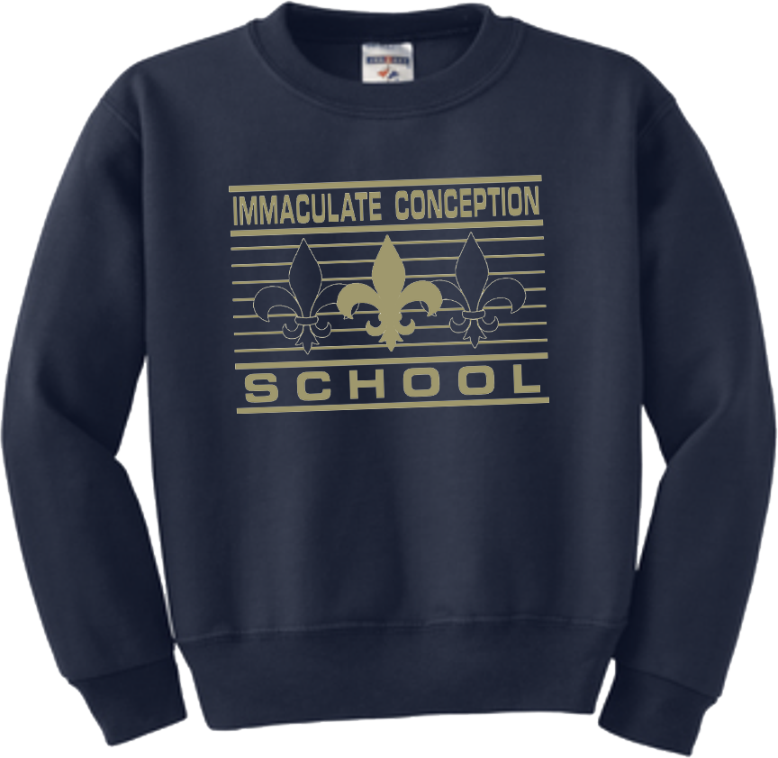 ICS Crewneck - Lines & Fleur De Lis - Jerzees® - Youth NuBlend® Crewneck Sweatshirt - 562B