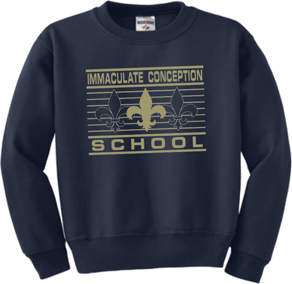 ICS Crewneck - Lines & Fleur De Lis - Jerzees® - Youth NuBlend® Crewneck Sweatshirt - 562B