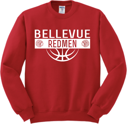 Bellevue Redmen Ball (all white) - Jerzees® - Youth NuBlend® Crewneck Sweatshirt - 562B