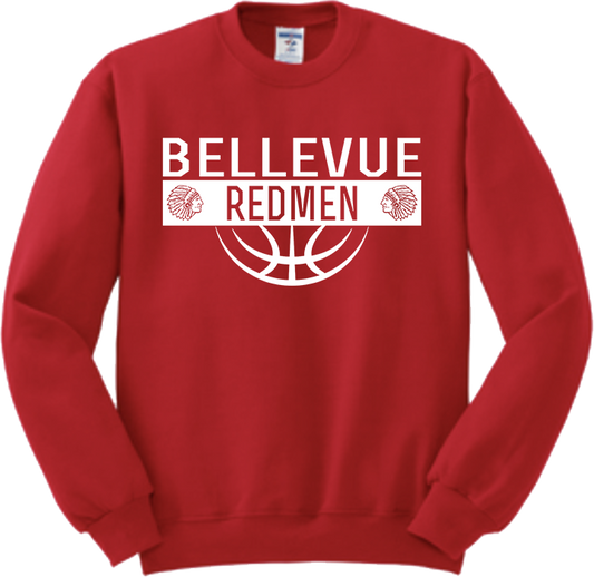 Bellevue Redmen Ball (all white) - Jerzees® - Youth NuBlend® Crewneck Sweatshirt - 562B