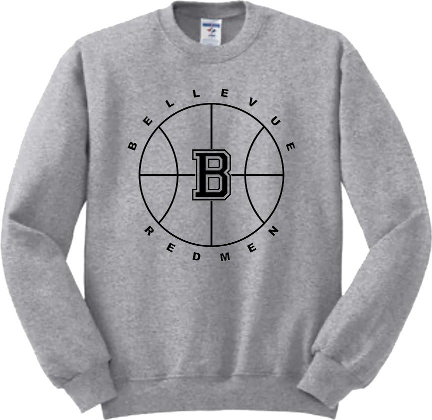 Bellevue Redmen B Ball (black) - Jerzees® - Adult NuBlend® Crewneck Sweatshirt - 562M