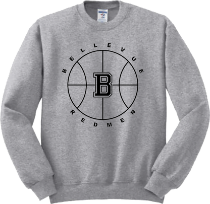 Bellevue Redmen B Ball (black) - Jerzees® - Adult NuBlend® Crewneck Sweatshirt - 562M