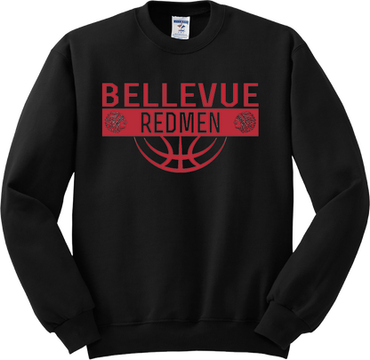 Bellevue Redmen Ball (red) - Jerzees® - Adult NuBlend® Crewneck Sweatshirt - 562M