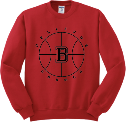 Bellevue Redmen B Ball (black) - Jerzees® - Adult NuBlend® Crewneck Sweatshirt - 562M