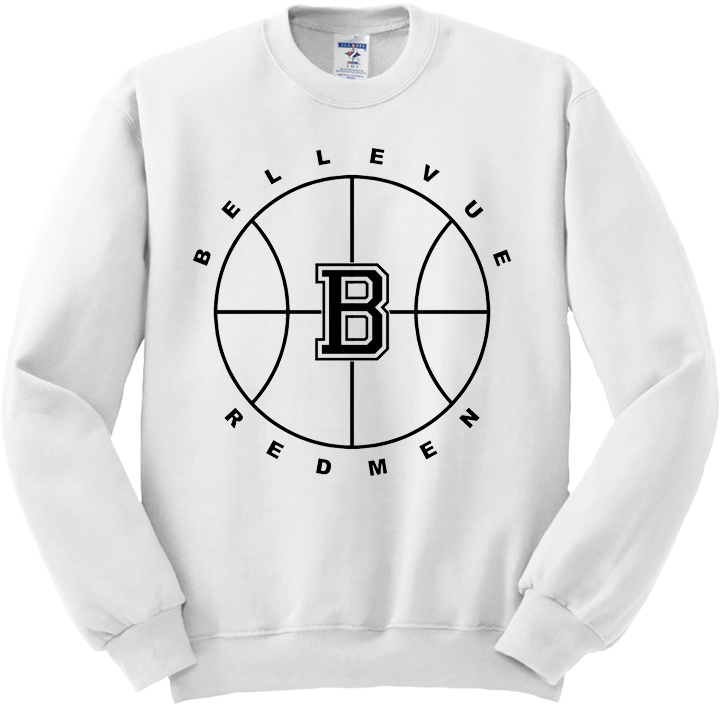 Bellevue Redmen B Ball (black) - Jerzees® - Adult NuBlend® Crewneck Sweatshirt - 562M