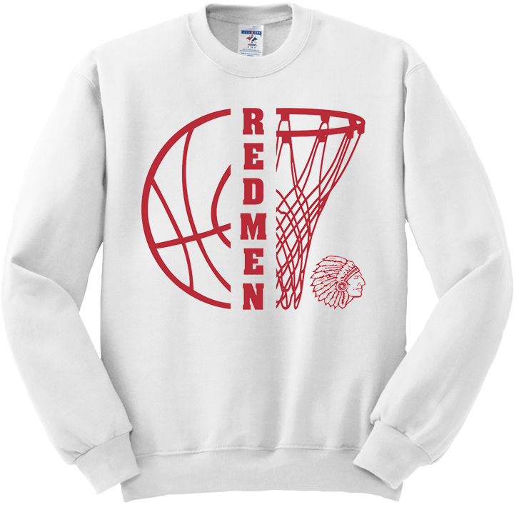 Bellevue Redmen Hoops Split - Jerzees® - Adult NuBlend® Crewneck Sweatshirt - 562M