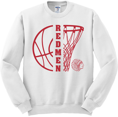 Bellevue Redmen Hoops Split - Jerzees® - Adult NuBlend® Crewneck Sweatshirt - 562M