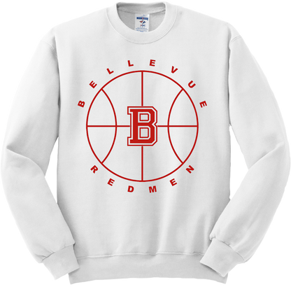 Bellevue Redmen B Ball (red) - Jerzees® - Adult NuBlend® Crewneck Sweatshirt - 562M