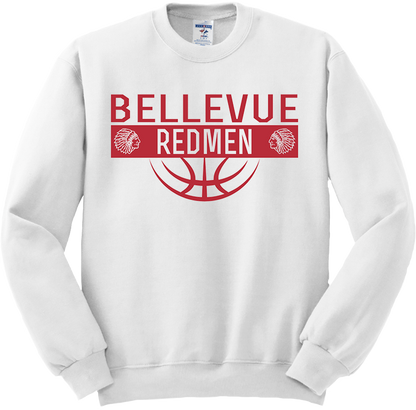 Bellevue Redmen Ball (red) - Jerzees® - Adult NuBlend® Crewneck Sweatshirt - 562M