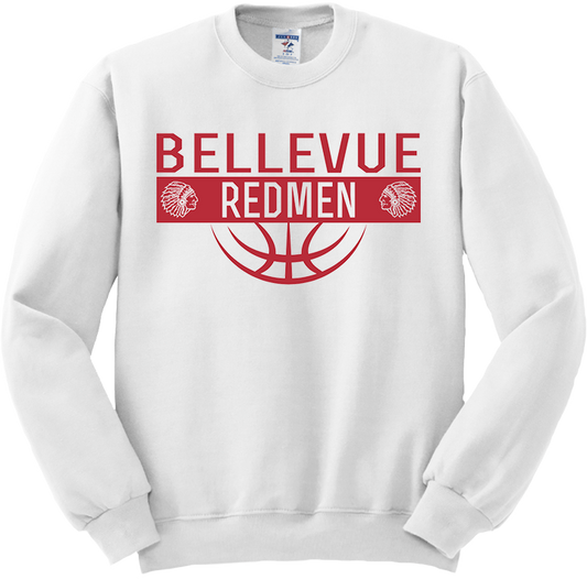 Bellevue Redmen Ball (red) - Jerzees® - Adult NuBlend® Crewneck Sweatshirt - 562M