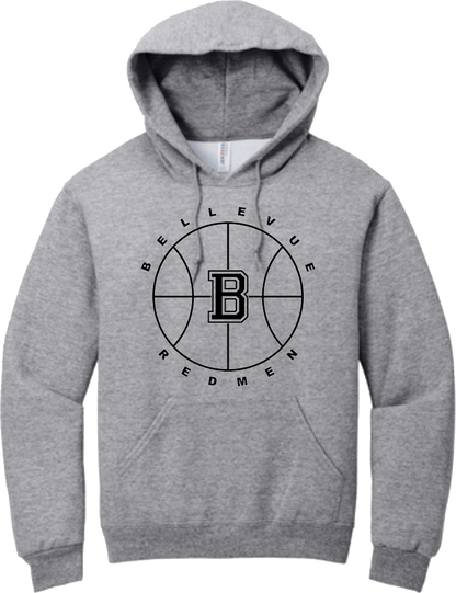 Bellevue Redmen B Ball (black) - Jerzees® - Youth NuBlend® Pullover Hooded Sweatshirt- 996Y