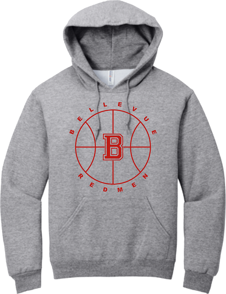 Bellevue Redmen B Ball (red) - Jerzees® - Youth NuBlend® Pullover Hooded Sweatshirt- 996Y