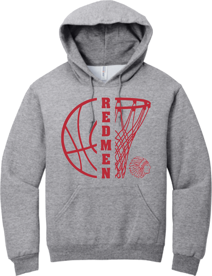 Bellevue Redmen Hoops Split - Jerzees® - Youth NuBlend® Pullover Hooded Sweatshirt- 996Y