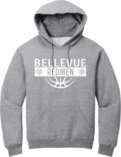 Bellevue Redmen Ball (all white) - Jerzees® - Youth NuBlend® Pullover Hooded Sweatshirt- 996Y