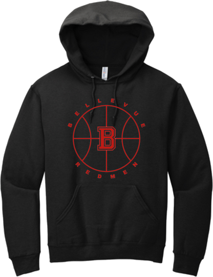 Bellevue Redmen B Ball (red) - Jerzees® - Youth NuBlend® Pullover Hooded Sweatshirt- 996Y