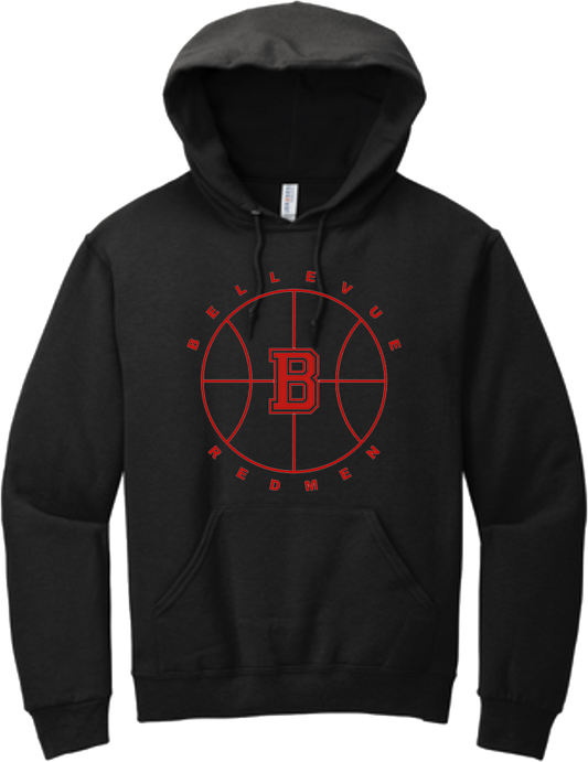 Bellevue Redmen B Ball (red) - Jerzees® - Youth NuBlend® Pullover Hooded Sweatshirt- 996Y