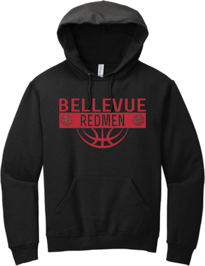 Bellevue Redmen Ball (red) - Jerzees® - Youth NuBlend® Pullover Hooded Sweatshirt- 996Y