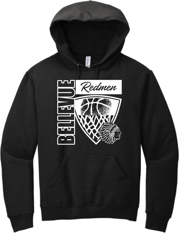 Bellevue Redmen Hoops Hero (all white) - Jerzees® - Youth NuBlend® Pullover Hooded Sweatshirt- 996Y