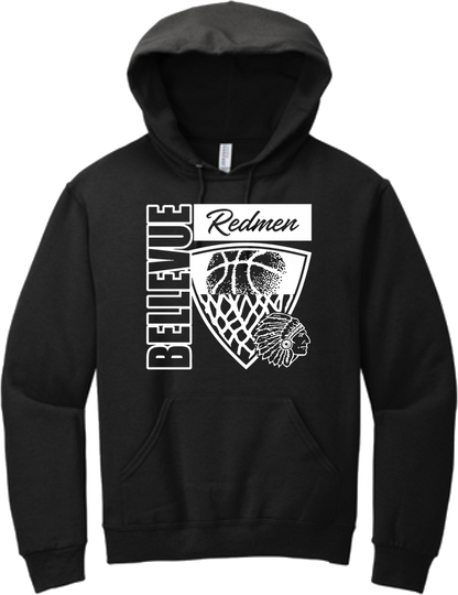 Bellevue Redmen Hoops Hero (all white) - Jerzees® - Youth NuBlend® Pullover Hooded Sweatshirt- 996Y