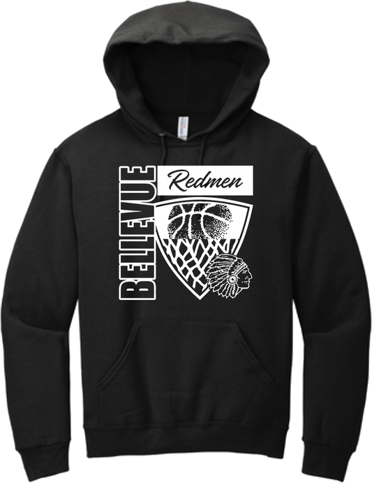 Bellevue Redmen Hoops Hero (all white) - Jerzees® - Youth NuBlend® Pullover Hooded Sweatshirt- 996Y