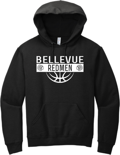 Bellevue Redmen Ball (all white) - Jerzees® - Youth NuBlend® Pullover Hooded Sweatshirt- 996Y