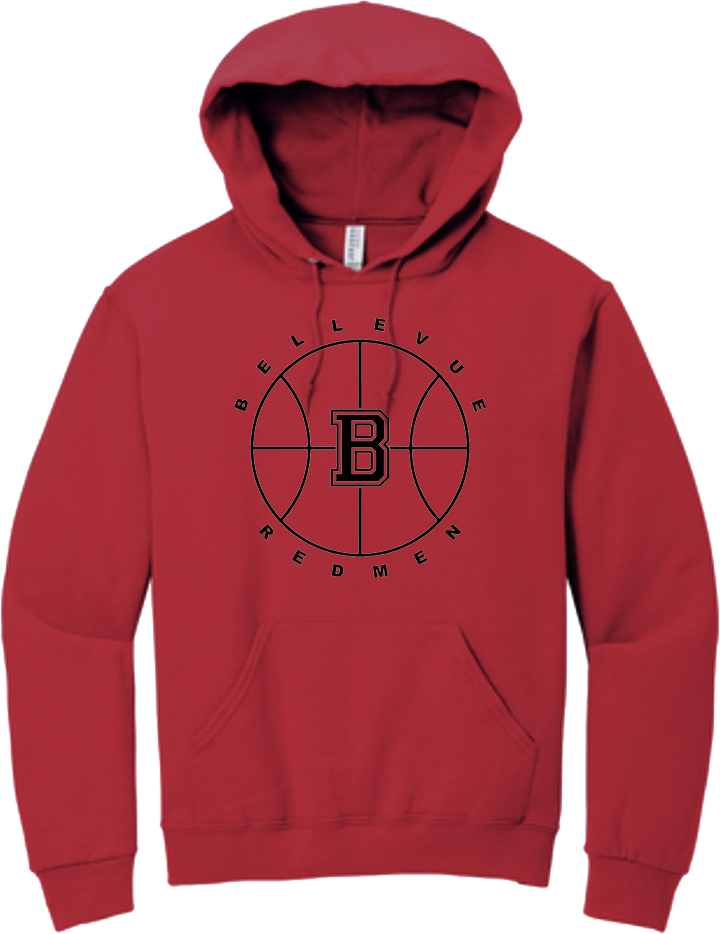 Bellevue Redmen B Ball (black) - Jerzees® - Youth NuBlend® Pullover Hooded Sweatshirt- 996Y