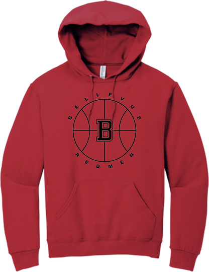 Bellevue Redmen B Ball (black) - Jerzees® - Youth NuBlend® Pullover Hooded Sweatshirt- 996Y