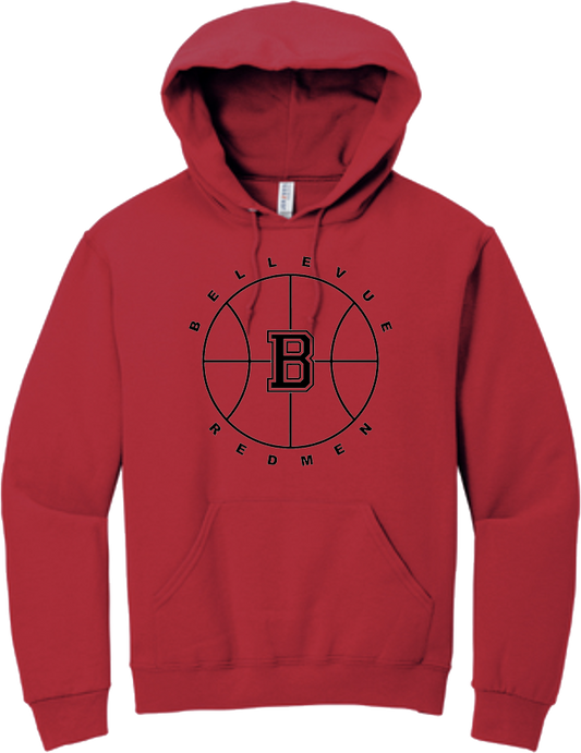 Bellevue Redmen B Ball (black) - Jerzees® - Youth NuBlend® Pullover Hooded Sweatshirt- 996Y