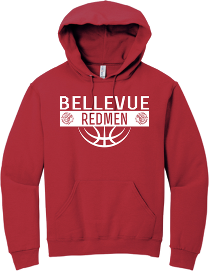 Bellevue Redmen Ball (all white) - Jerzees® - Youth NuBlend® Pullover Hooded Sweatshirt- 996Y