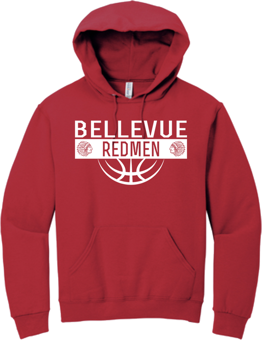 Bellevue Redmen Ball (all white) - Jerzees® - Youth NuBlend® Pullover Hooded Sweatshirt- 996Y