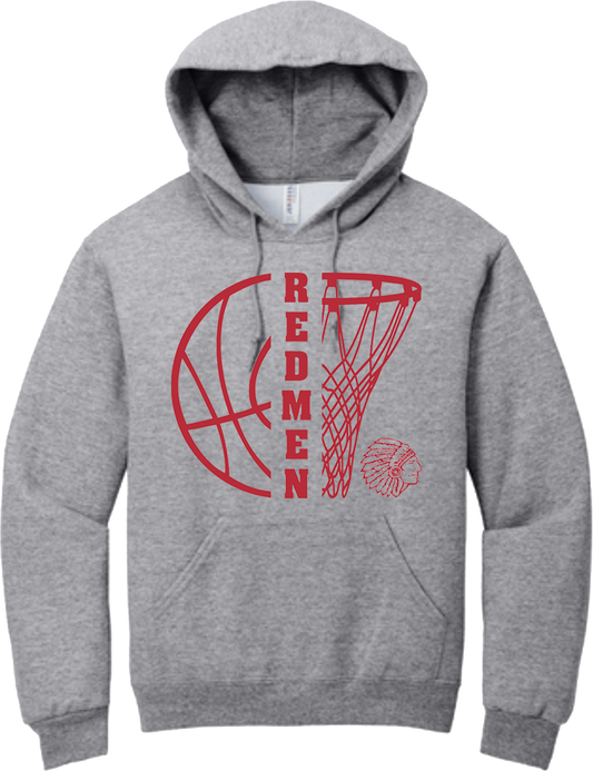 Bellevue Redmen Hoops Split - Jerzees® - Adult NuBlend® Pullover Hooded Sweatshirt - 996M