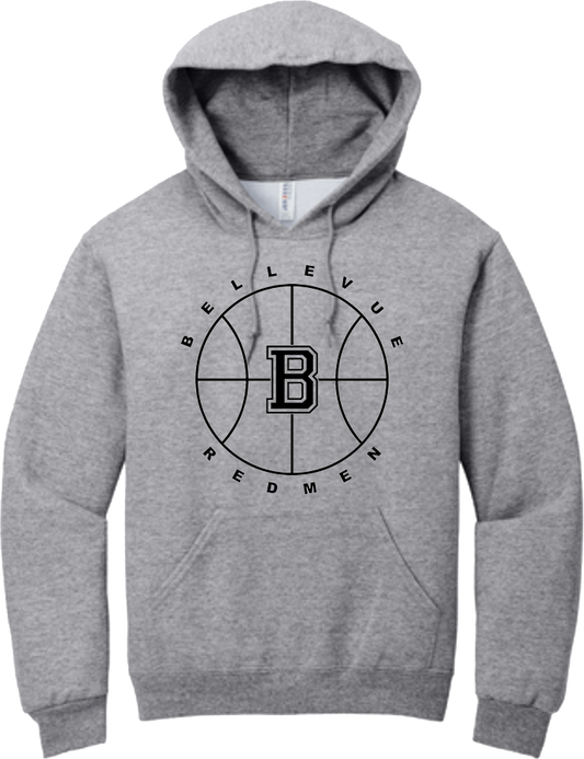 Bellevue Redmen B Ball (black) - Jerzees® - Adult NuBlend® Pullover Hooded Sweatshirt - 996M