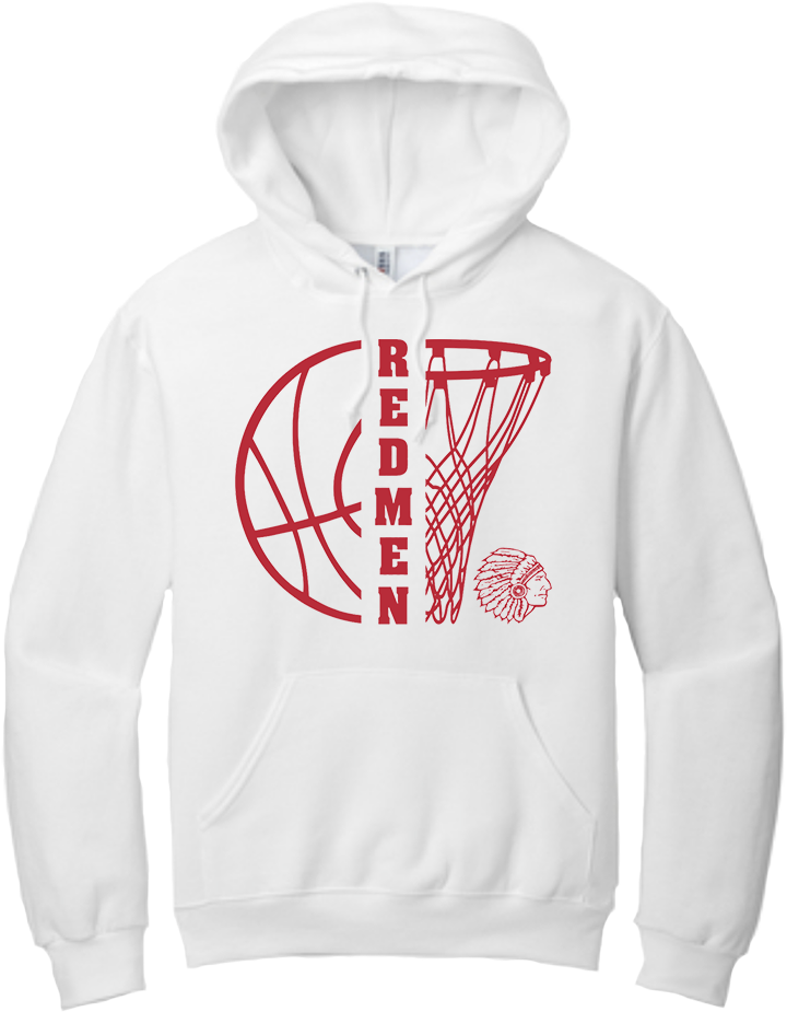 Bellevue Redmen Hoops Split - Jerzees® - Adult NuBlend® Pullover Hooded Sweatshirt - 996M