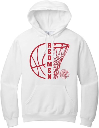 Bellevue Redmen Hoops Split - Jerzees® - Adult NuBlend® Pullover Hooded Sweatshirt - 996M