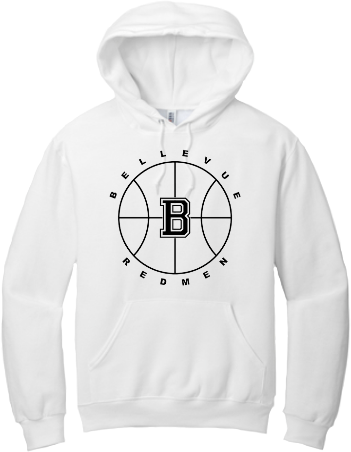 Bellevue Redmen B Ball (black) - Jerzees® - Adult NuBlend® Pullover Hooded Sweatshirt - 996M