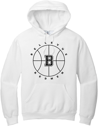 Bellevue Redmen B Ball (black) - Jerzees® - Adult NuBlend® Pullover Hooded Sweatshirt - 996M